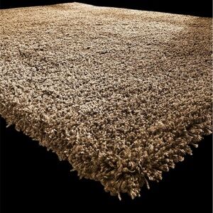 Large fuzzy shaggy Area rug in Taupe